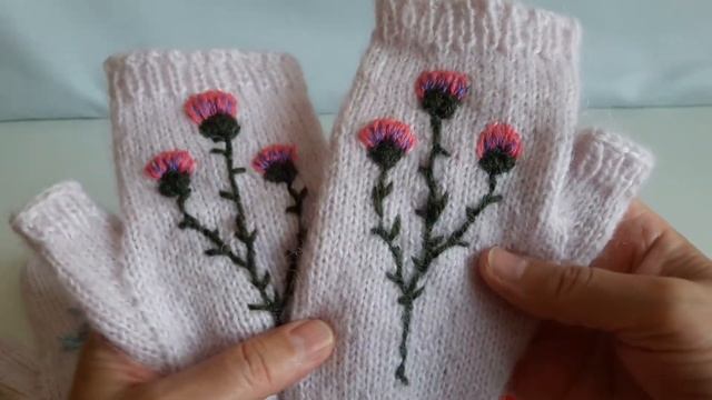 Мои новые варежки с вышивкой ! смотреть онлайн