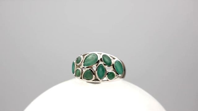 Кольцо из серебра с изумрудом смотреть онлайн