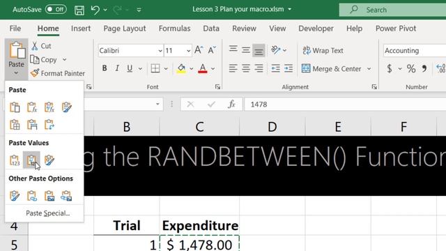 Lesson 3b Copy and Paste Special Excel VBA Macros смотреть онлайн