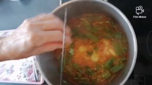 Суп из зелёной стручковой фасоли. Легкий и очень вкусный...