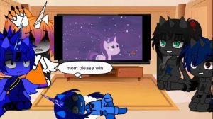 Celestia and Lunas Parents + Sombras parents react to Daybreaker and Nightmare Moon Fight!