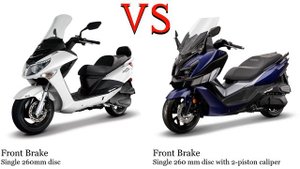Sym Joyride S 200 vs Sym Cruisym 300 Test specification comparison