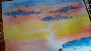 Простой пейзаж акварелью для начинающих.