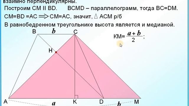 Задание 25 Высота равнобедренной трапеции равна средней линии