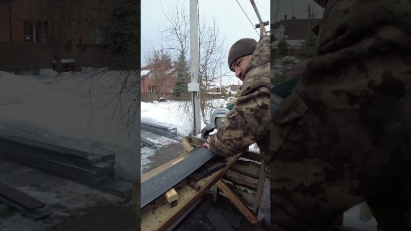 Внесезонный монтаж заборной доски из ДПК