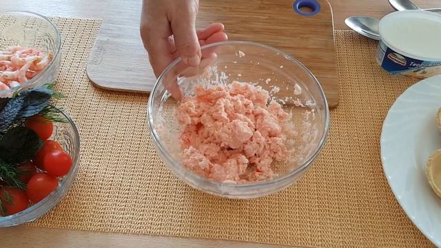 Закуска с творожным сыром и крабовым мясом в тарталетки смотреть онлайн