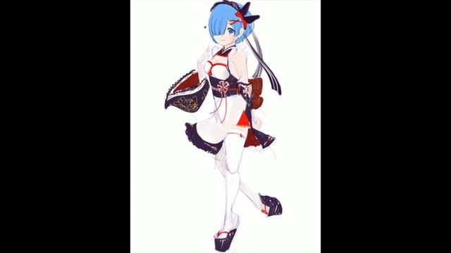 Drawing and Coloring Rem on ipad pro in Japanese Maid Outfit смотреть онлайн