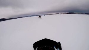 BRP Ski-Doo Freeride 800 R E-TEC прогулка с утилитарными снегоходами Skandic WT 550 и Stels Ставр