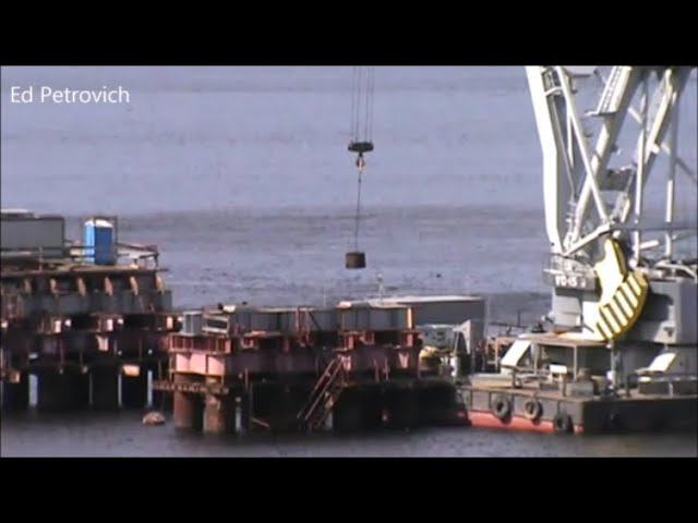 Мост в Самарской обл.26.04.21.Работы на опорах3 и 4.Bridge Togliatti-Klimovka.