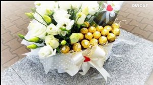 Оригинальный подарок на свадьбу для молодоженов. Сладкий букет. Букет с конфет жениху и невесте