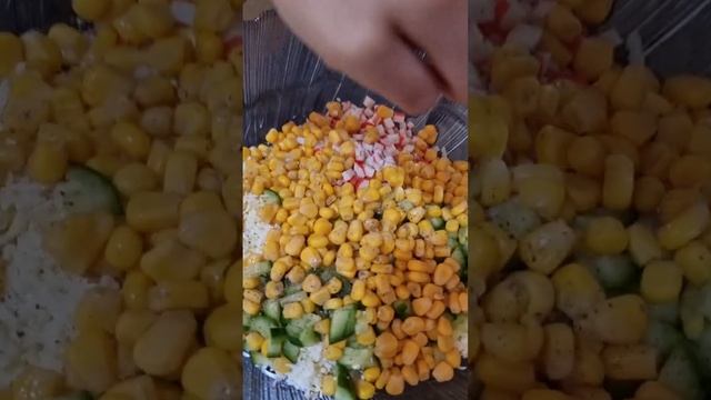 Самый лёгкий рецепт приготовления Крабового салата? #крабовыйсалат ❤️Очень вкусный смотреть онлайн