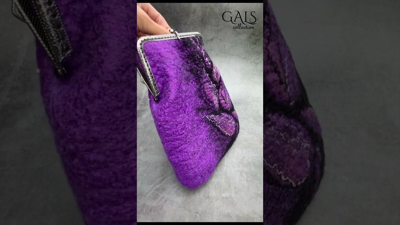 Сумка «Лиловый закат». #felting #валяние #сумочкасфермуаром смотреть онлайн
