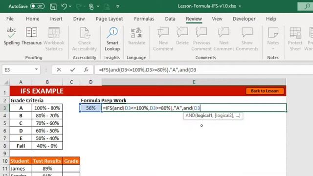 How to create an IFS with AND formula (easier alternative to NESTED IF) | Excel Basics