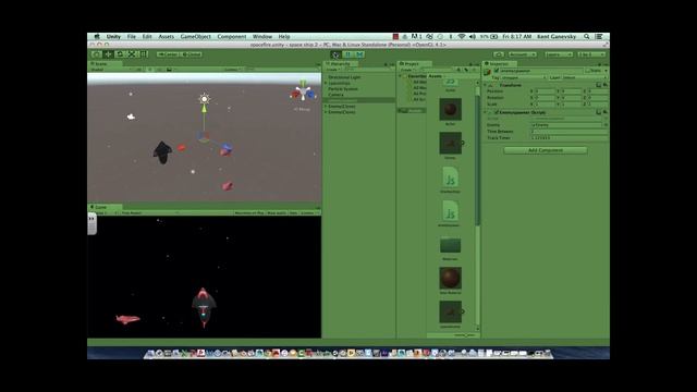 Build a space ship game in Unity3D with Javascript lesson 5