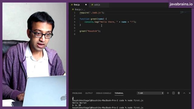 Node modules intro - Node.js Basics [08] - Java Brains