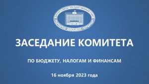 16.11.2023 Заседание Комитета ГС РТ по бюджету, налогам и финансам