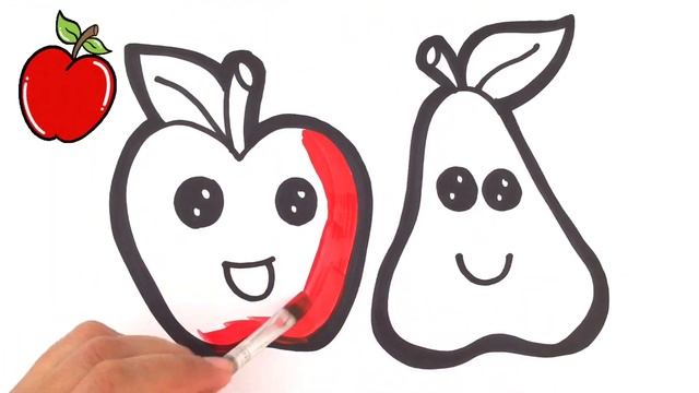 Drawing Yummy Fruits with song for kids | Bolalar uchun mevachizish | Рисование фруктов для детей