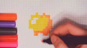 Рисуем МАЙНКРАФТ/ золотое яблоко из майнкрафт по клеточкам/ how to draw an Apple from MINECRAFT