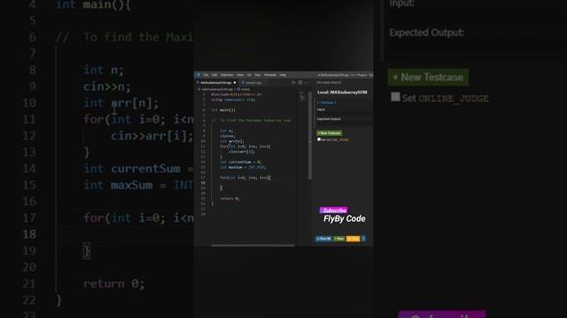 Finding Maximum Subarray Sum in C++ for Competitivecoding | #short #competitivecoding #cpp #coding