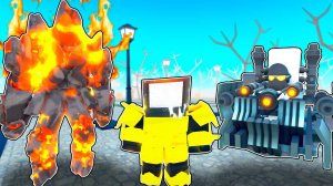 Вулкан Титан и Босс туалет в летнем геймпассе Toilet Tower Defense Роблокс !