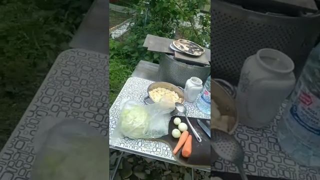 Курбан байрам Тушеная капуста с картошкой мясо с говядиной в казане 28.06.2023.г