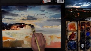 #197 Travel by art, Ep. 69: Mont-Tremblant, Canada (Watercolor Cityscape Tutorial)