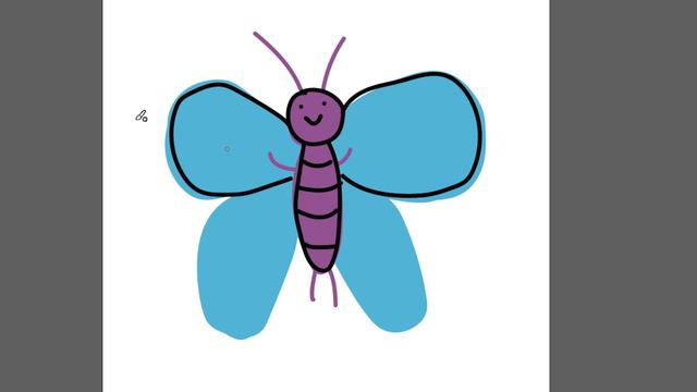 Рисуем бабочку детям часть 15