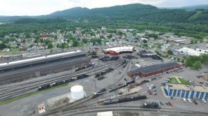 DJI Inspire 1 Drone at the CSX Hump Yard, Cumberland, Maryland 4k