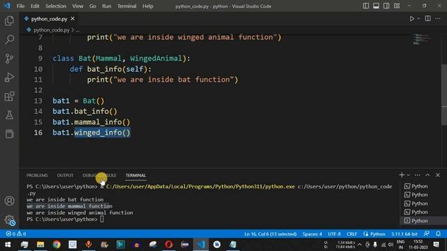 Python Tutorial #46 - Multiple Inheritance in Python with MRO (Method Resolution Order)
