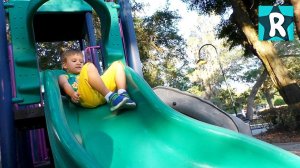 VLOG Roma and Diana go to Kindergarten / Fun Outdoor Playground for kids playing on the playground