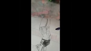 #femalebeauty #artvideo #sketchart Handstand walk at Doc's Gym & my sketch art!