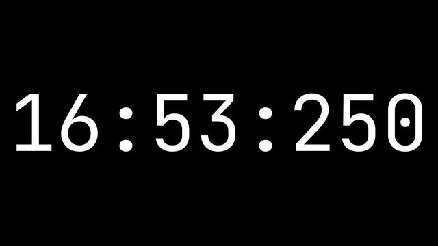 Countdown timer 34 minutes, 19 seconds [34:19:000] - White on black with milliseconds смотреть онлайн