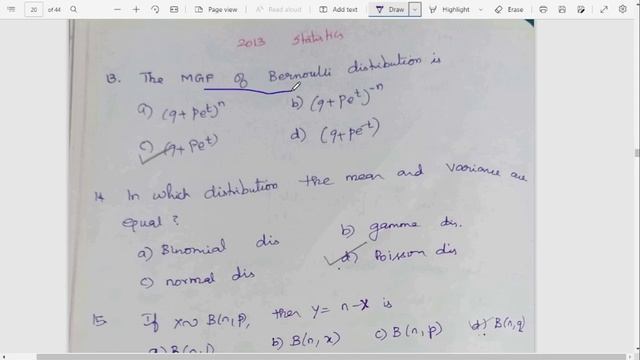 TNPSC Previous Year Statistics Question paper with Answers | CSSS | FSS | Standard Distribution