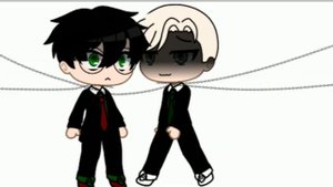 two enter one leaves (past Harry Potter & past draco Malfoy) (harry Potter) (gacha club) (meme)