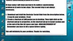 LA Noire Endless synchronizing fix 100%