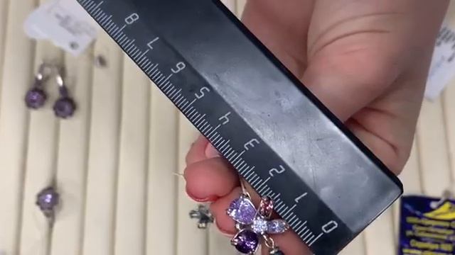 Украшения из серебра цвета аметист для выпускных и праздников.