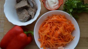 Салат из говядины с корейской морковью