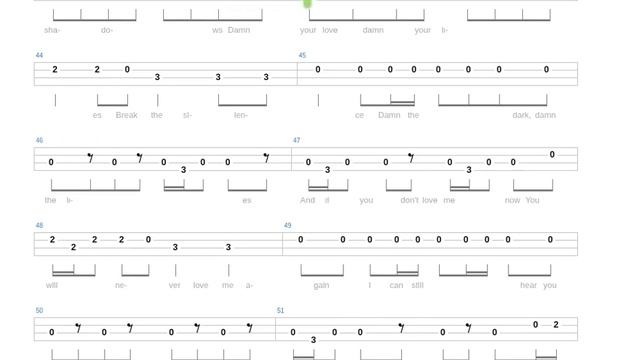 The Chain  Fleetwood Mac  Bass only  Bass tab