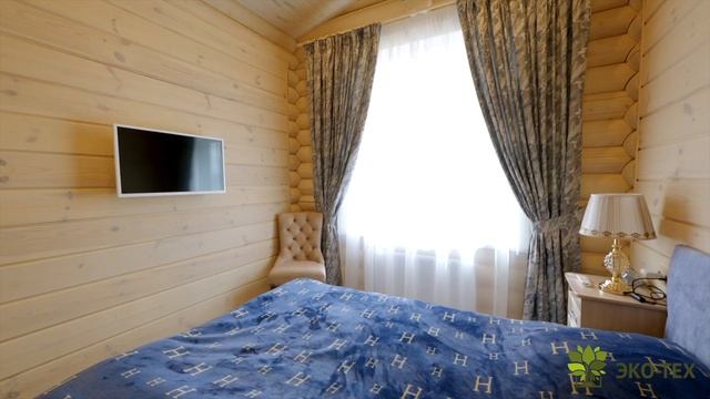 Дом по проекту "Домик в деревне", строительство под ключ, материал оцилиндрованное бревно смотреть онлайн