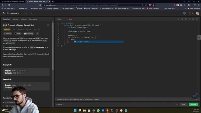 Solving the 'Product of Array Except Self' Problem in Java LeetCode 75 Study Plan смотреть онлайн