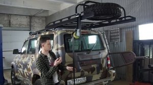 Как возить запаску на крыше: обзор нового багажника на УАЗ Патриот.