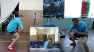 Уроки настольного тенниса: Топ спин слева по нижнему мячу