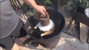 Курица по аджарски в казане на костре