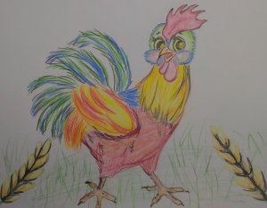 Как нарисовать мультяшного петуха