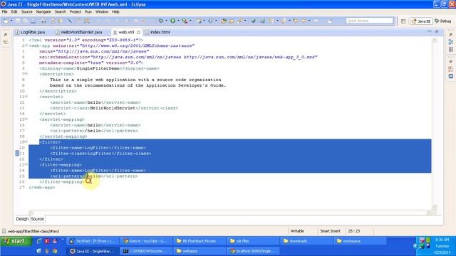 Single Filter Demo | Servlets смотреть онлайн