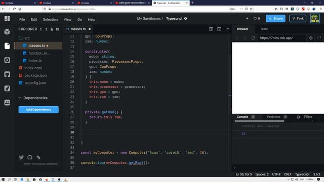 I am learning Typescript | Classes in Typescript (Modifiers)