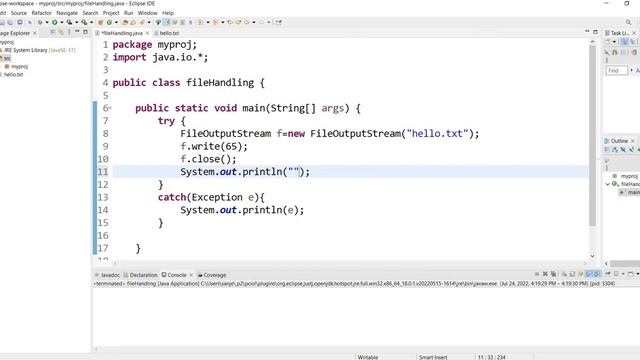 #74 Java Input Output | Java FileOutputStream | FileWriter
