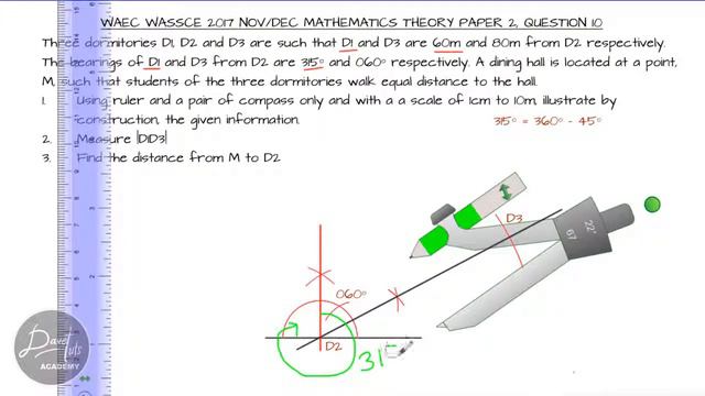 Construct a Triangle from word problem with Circumcenter - WASSCE Past Question смотреть онлайн