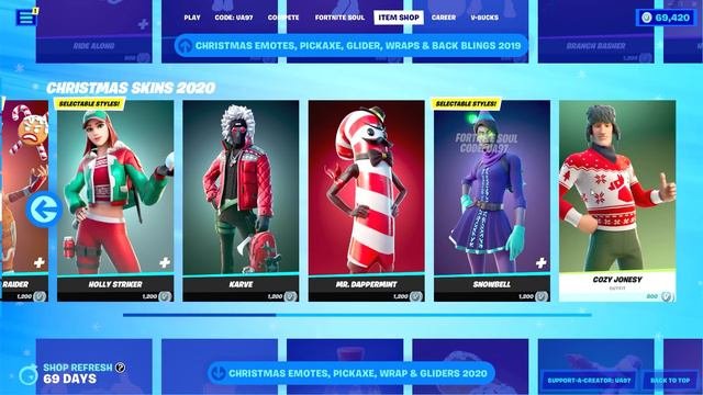 Fortnite ITEM SHOP All Christmas Winterfest Skins, Emotes And Bundles!