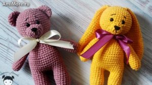 Амигуруми: схема Мишки и Зайки. Игрушки вязаные крючком. Free crochet patterns.